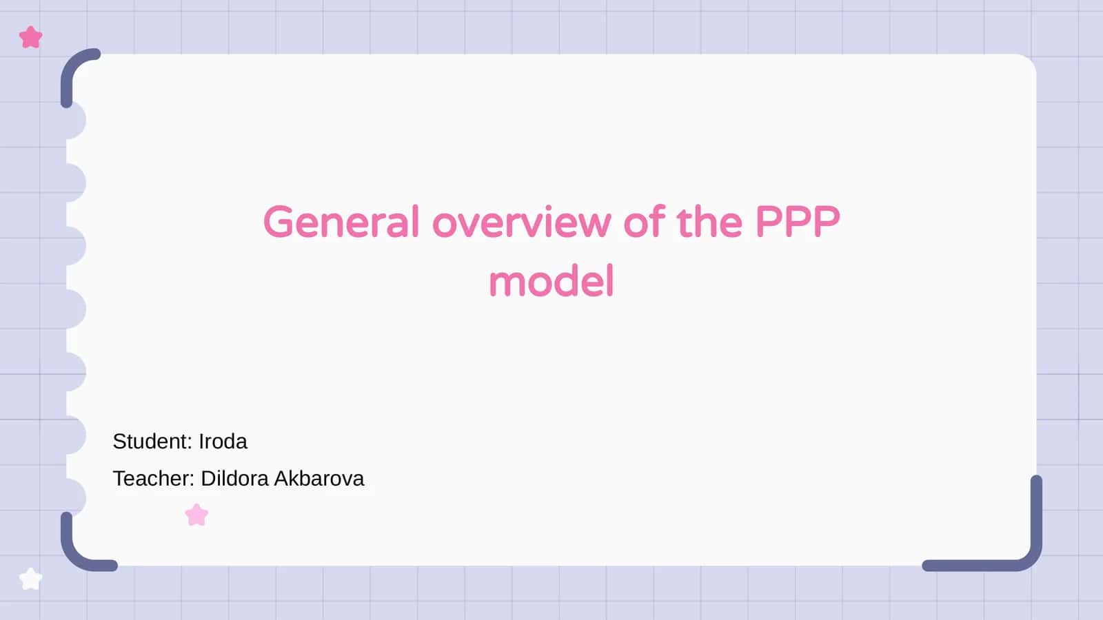 General overview of the PPP model