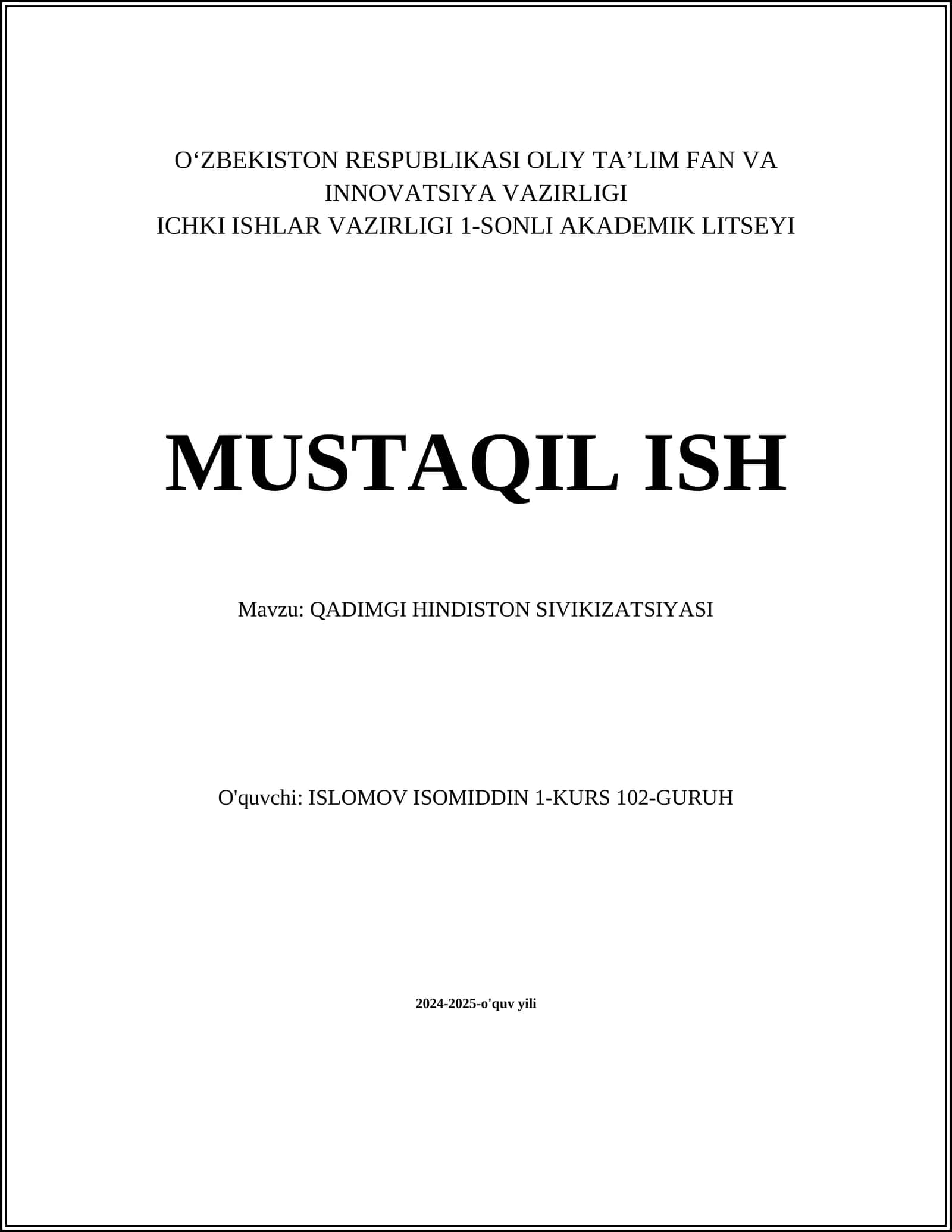QADIMGI HINDISTON SIVIKIZATSIYASI