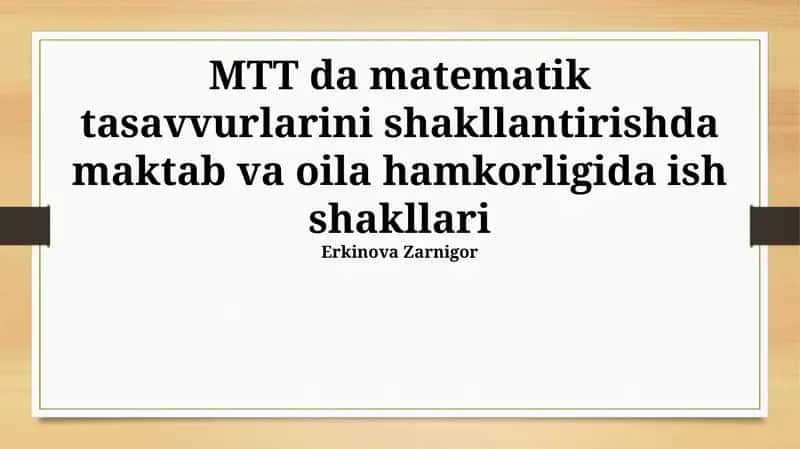Maktab va Oila Hamkorligining Shaklari