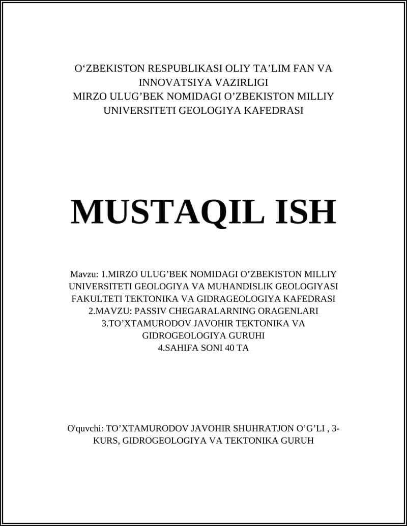 Passiv chegaralar: umumiy tushuncha va tasnifi