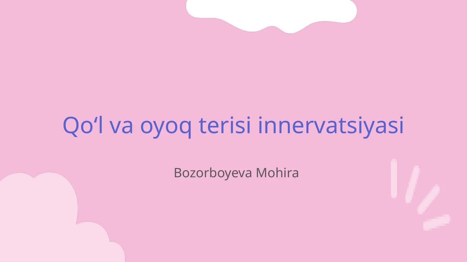 Qoʻl va oyoq terisi innervatsiyasi