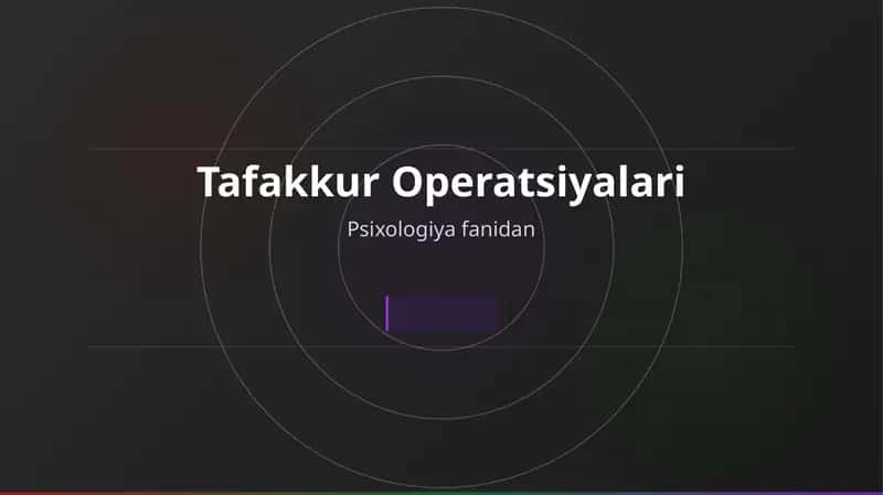 Tafakkur Operatsiyalari