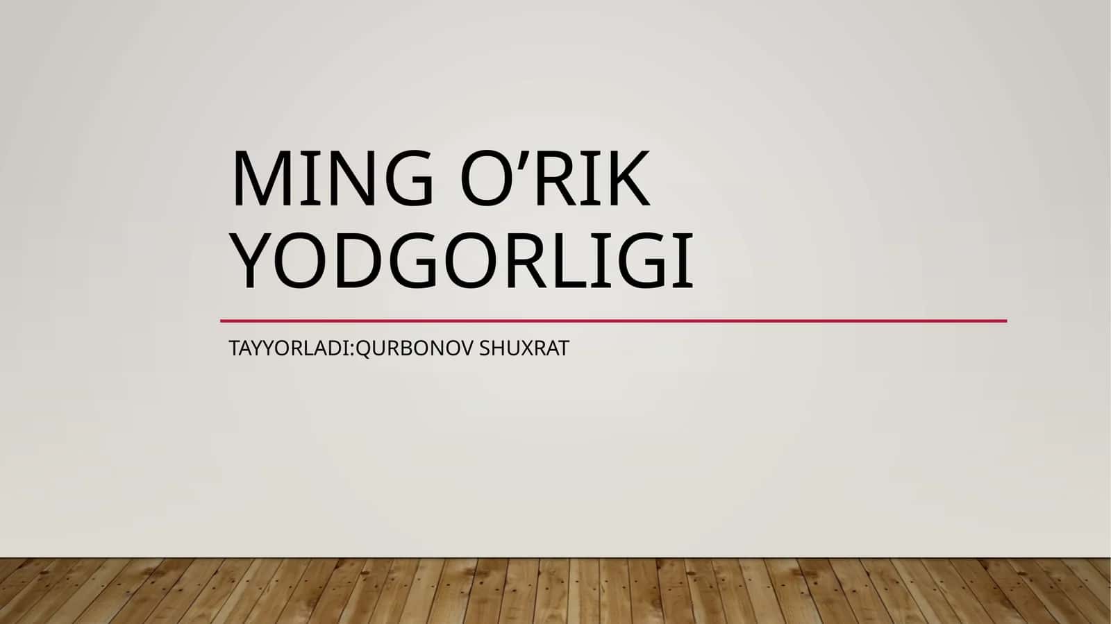 Ming O’rik yodgorligi