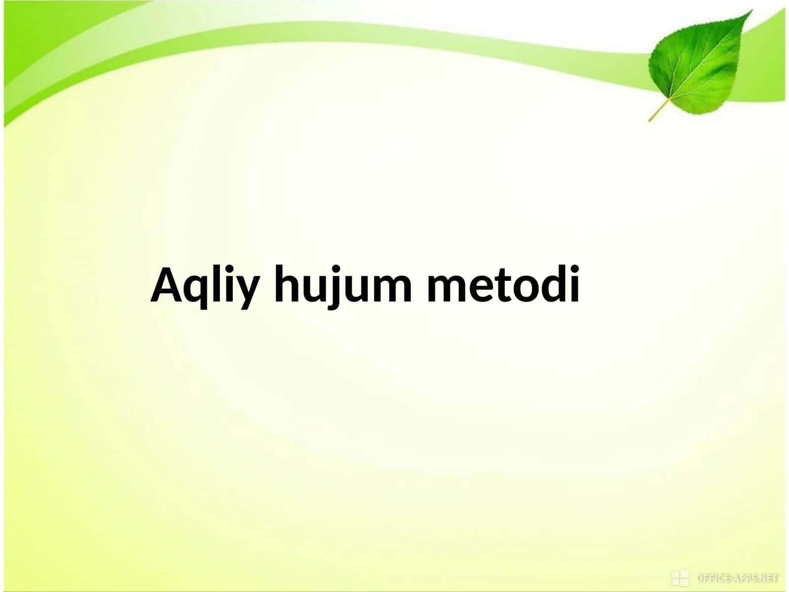 Aqliy hujum metodi