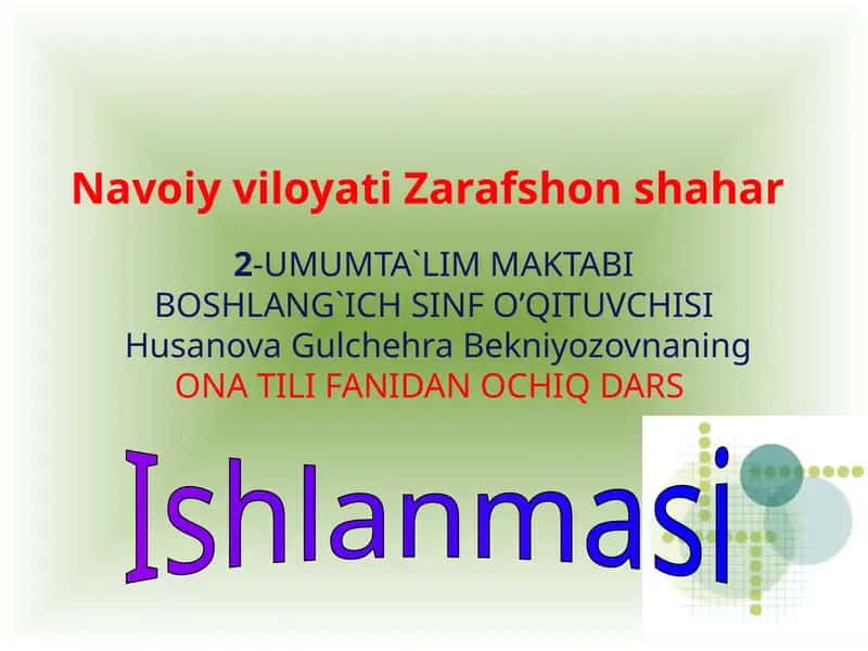 So'zturkumlari Ishlanmasi