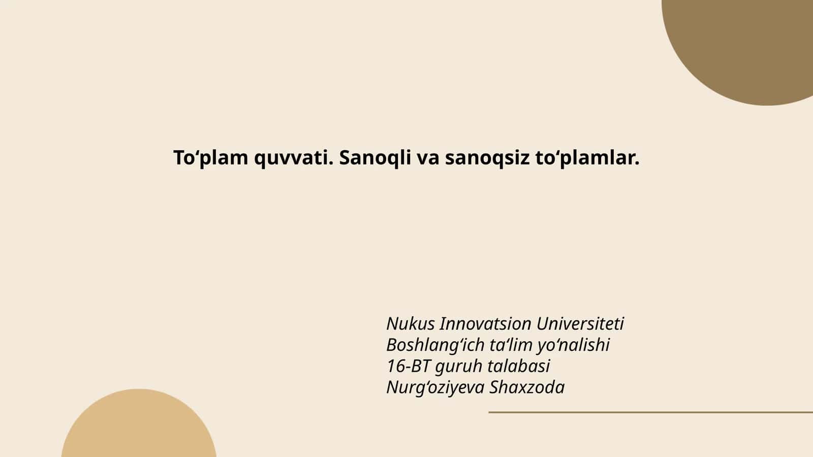 To‘plam quvvati. Sanoqli va sanoqsiz to‘plamlar
