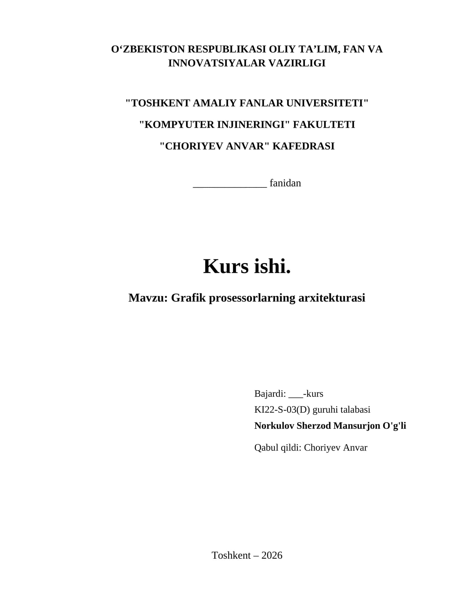 Grafik prosessorlarning arxitekturasi