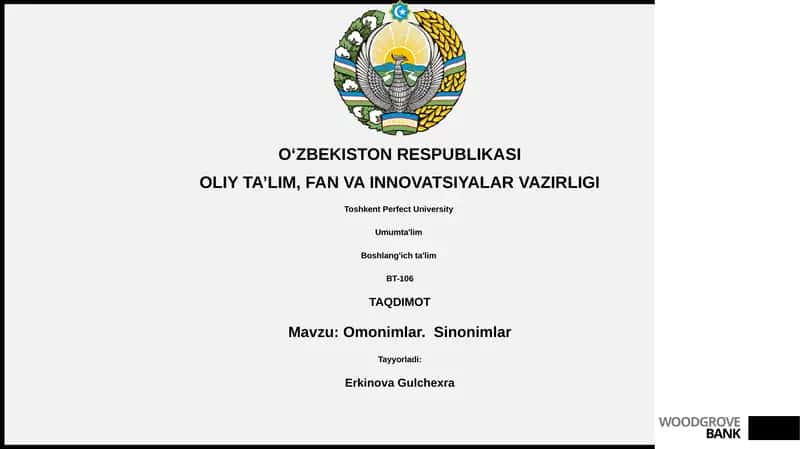 Omonimlar. Sinonimlar