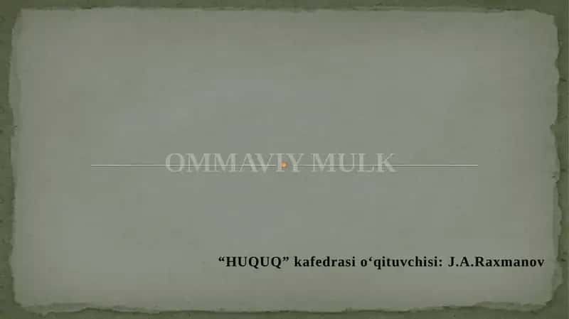 Ommaviy Mulk