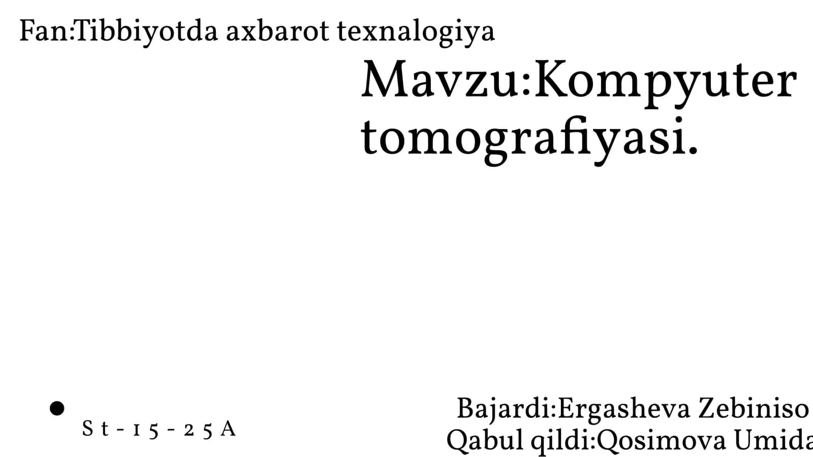 Kompyutertomografiyasi
