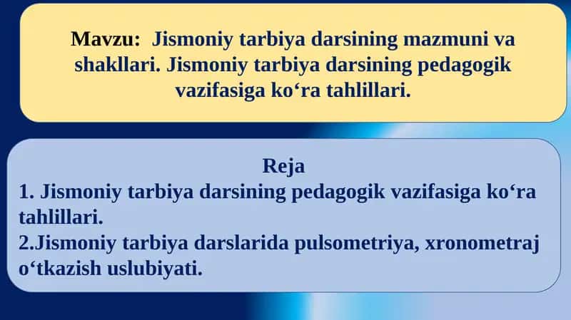 Jismoniy tarbiya darsining mazmuni va shakllari. Jismoniy tarbiya darsining pedagogik vazifasiga ko‘ra tahlillari