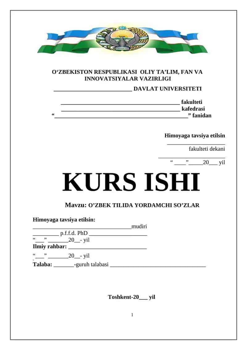 O’ZBEK TILIDA YORDAMCHI SO’ZLAR