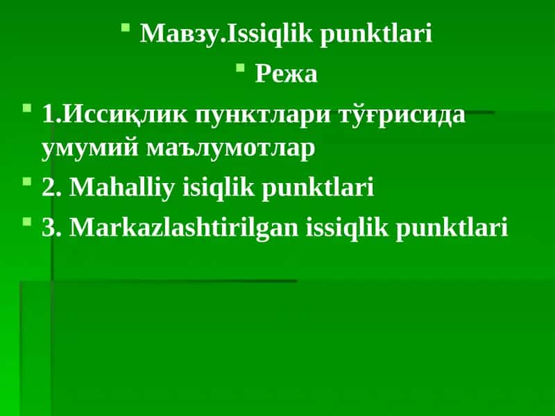 Issiqlik punktlari