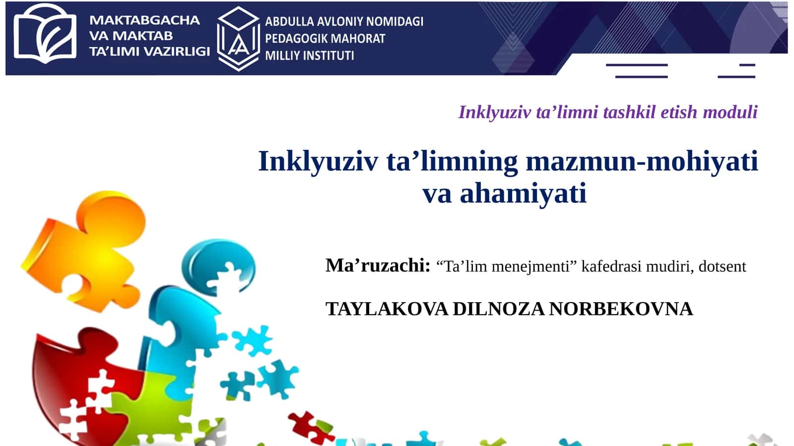 Inklyuziv taʼlimni tashkil etishmoduli