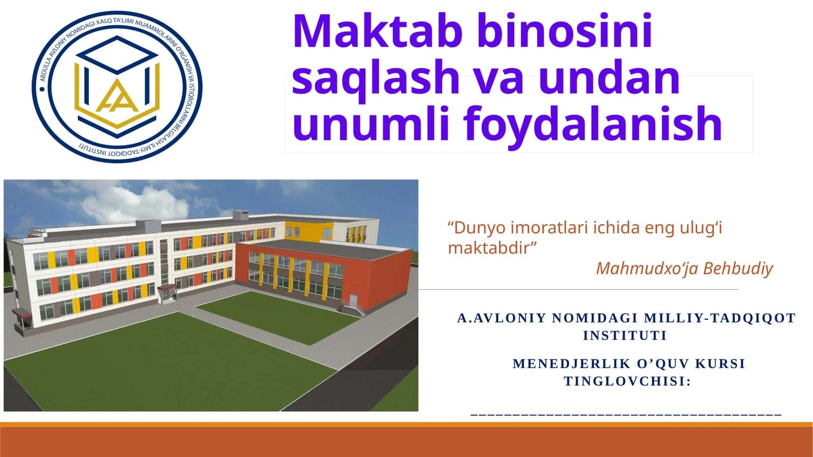 Maktab binosini saqlash va undan unumli foydalanish mavzusida taqimot ishi 2026