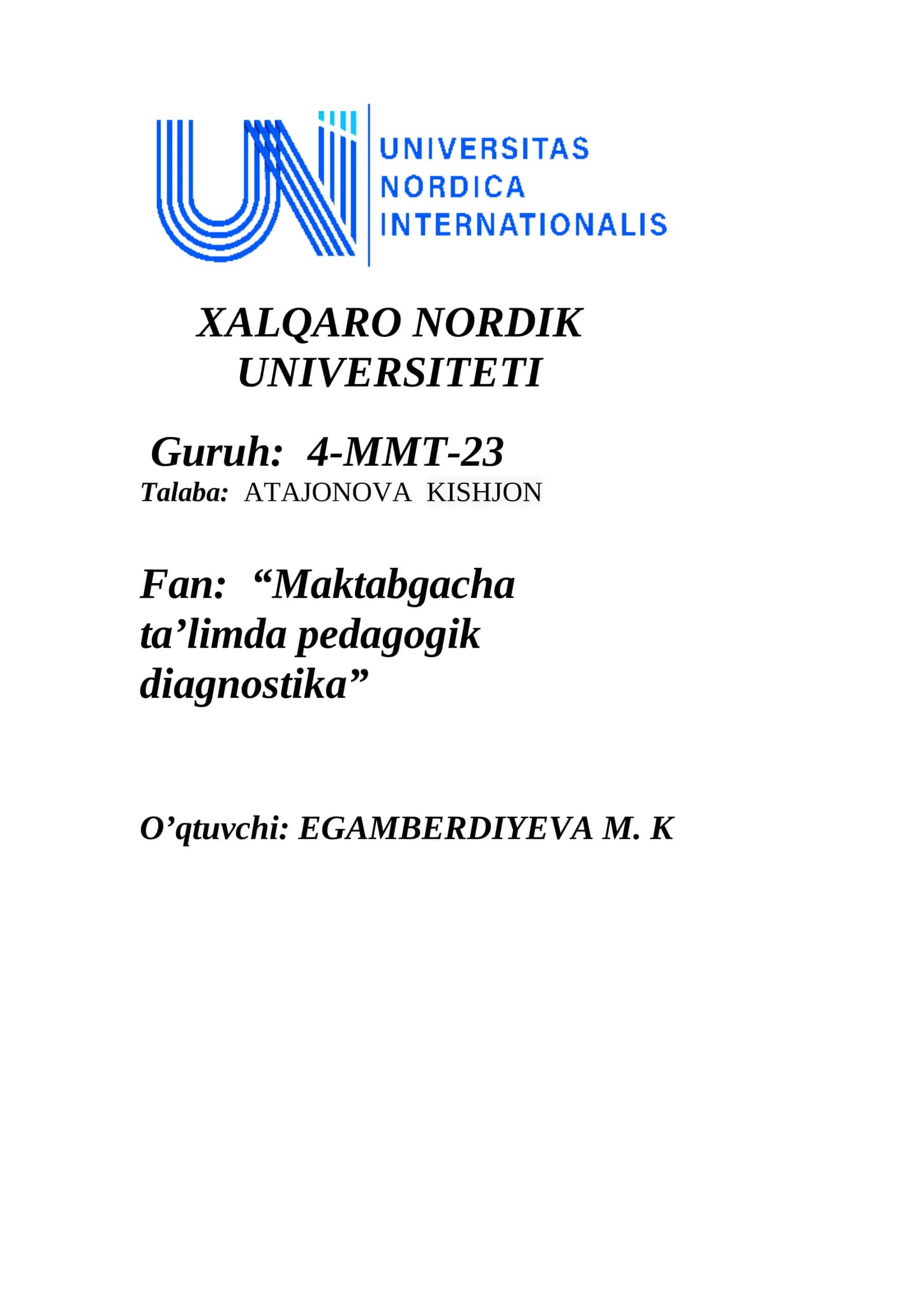 GENDER IDENTIFIKATSIYANI SHAKLLANGANLIK DARAJASINI ANIQLOVCHI OMILLAR:DIAGNOSTIK SO‘ROVNOMA – TESTI