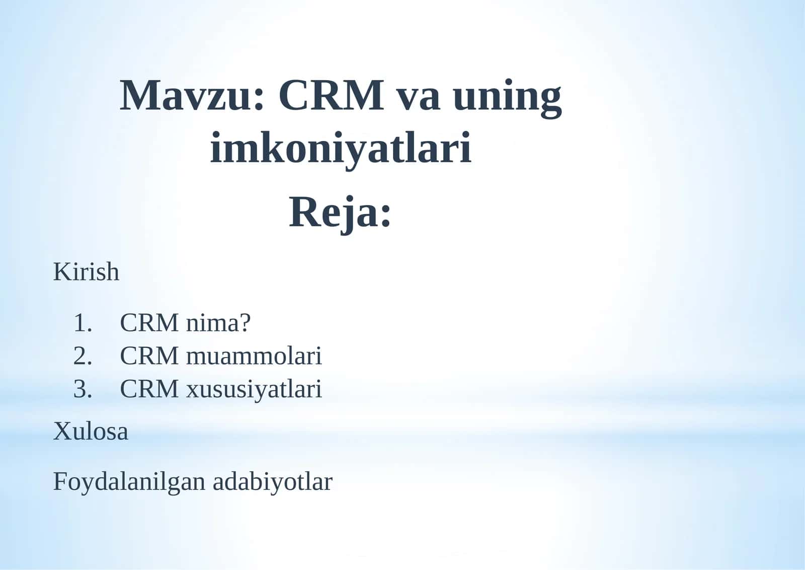 CRM va uning imkoniyatlari