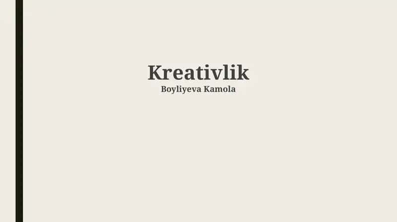 Kreativlik