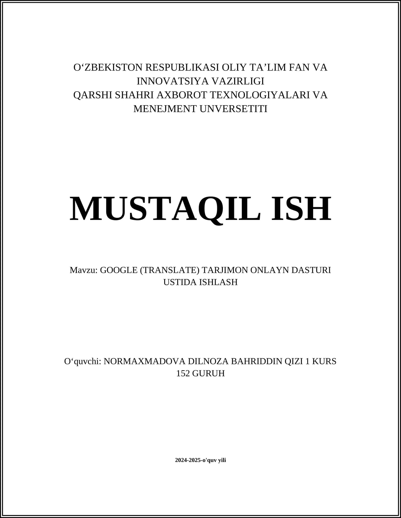 GOOGLE (TRANSLATE) TARJIMON ONLAYN DASTURI USTIDA ISHLASH