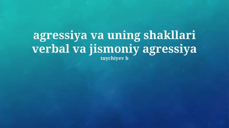 Jismoniy tajovuz
