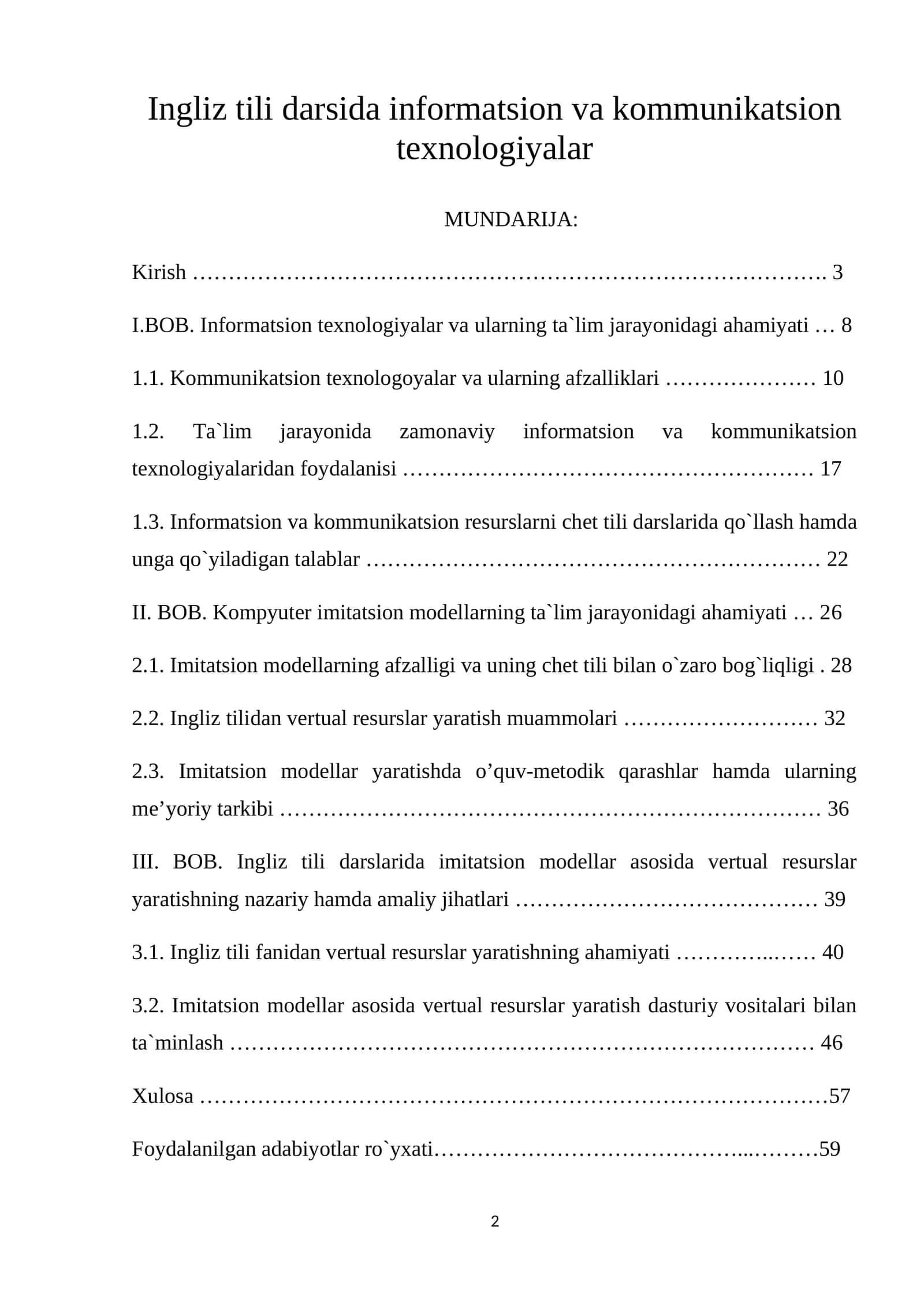 Ingliz tili darsida informatsion va kommunikatsion texnologiyalar