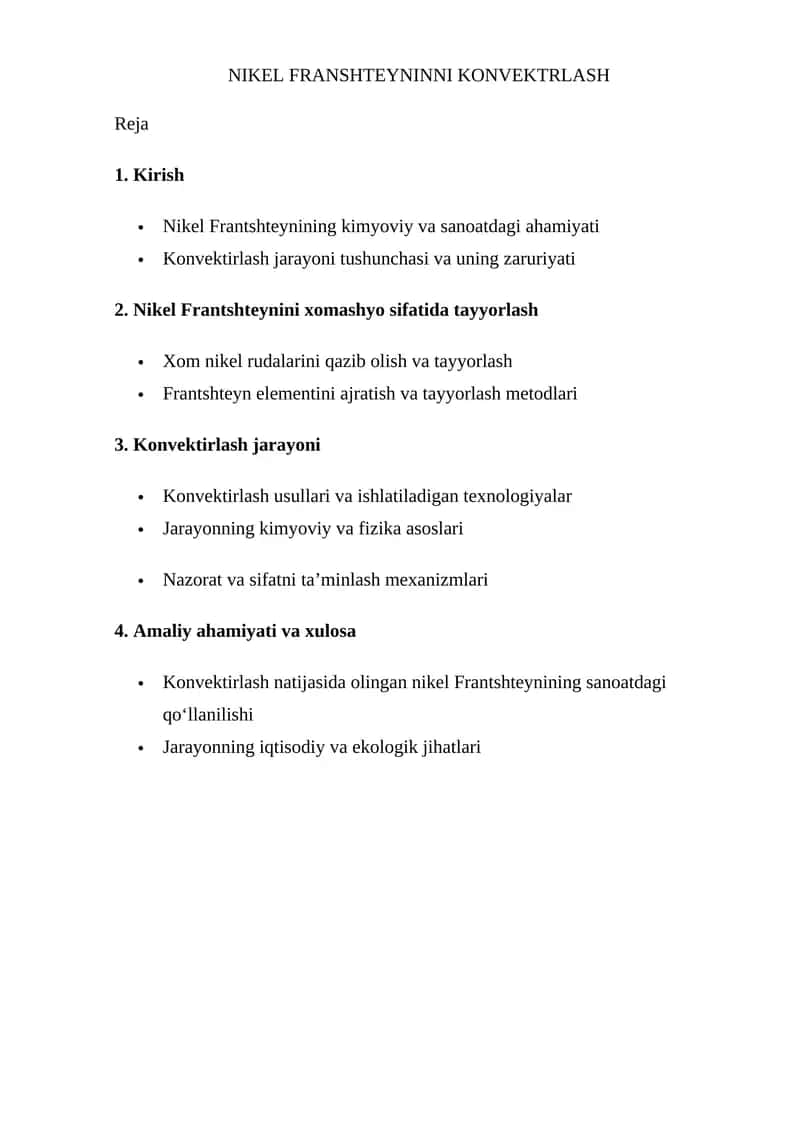 Nikel Franshteynini konvekrlash