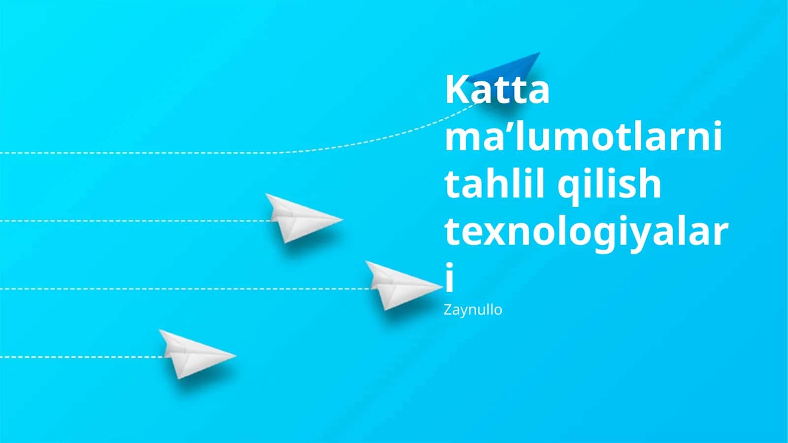 Katta ma'lumotlarni tahlil qilish texnologiyalari