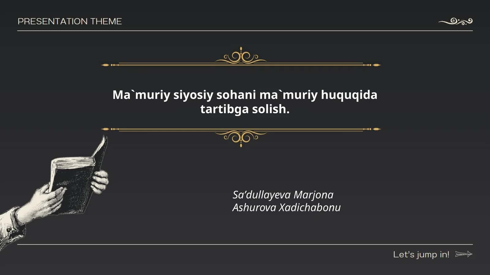 Ma`muriy siyosiy sohani ma`muriy huquqida tartibga solish