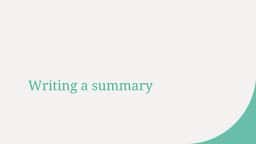 Writing a summary