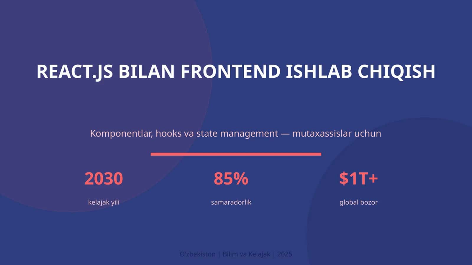 REACT.JS BILAN FRONTEND ISHLAB CHIQISH