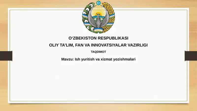 Biznes va xizmat yozishmalari