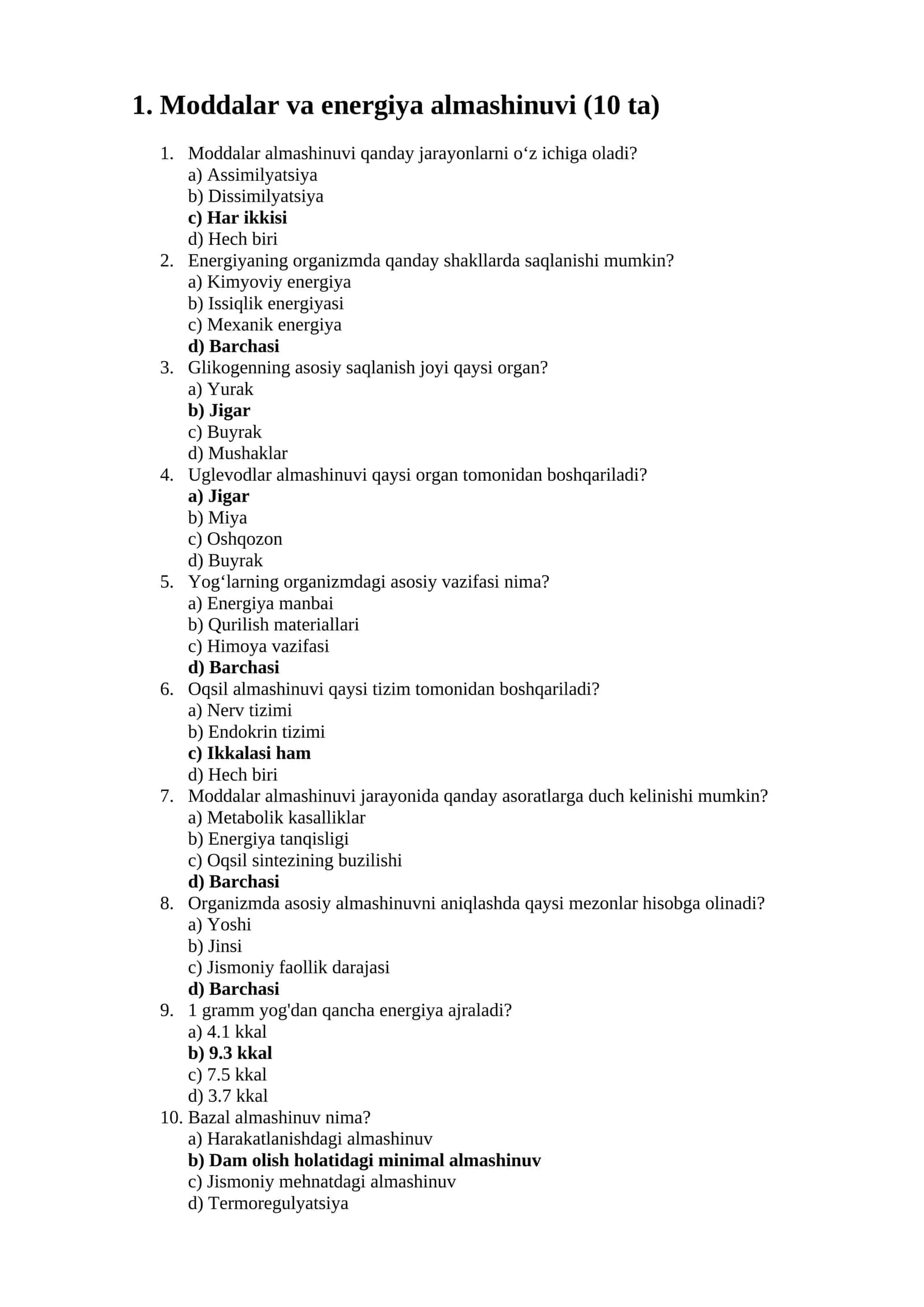 Moddalar va energiya almashinuvi