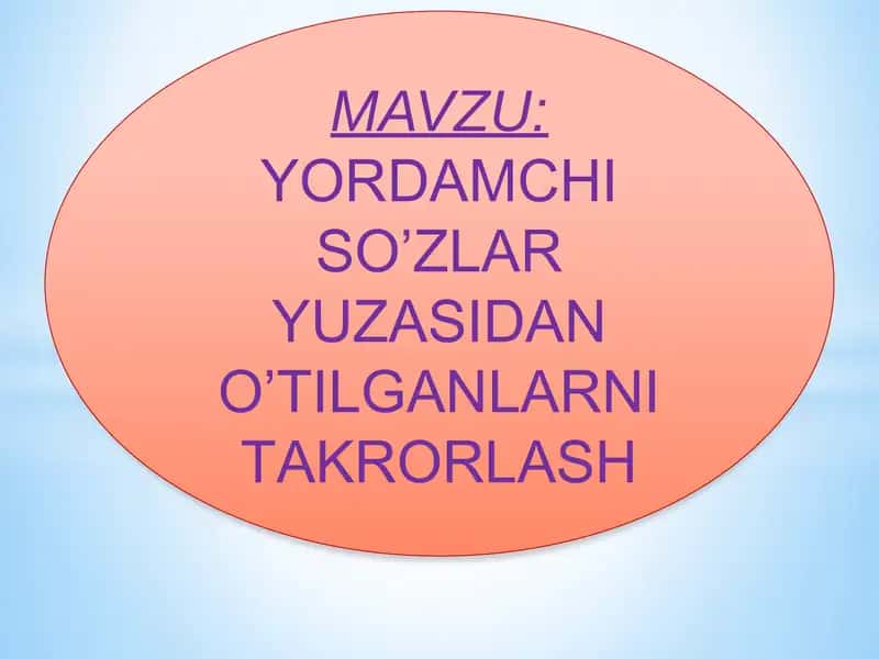 yordamchi so'zlar
