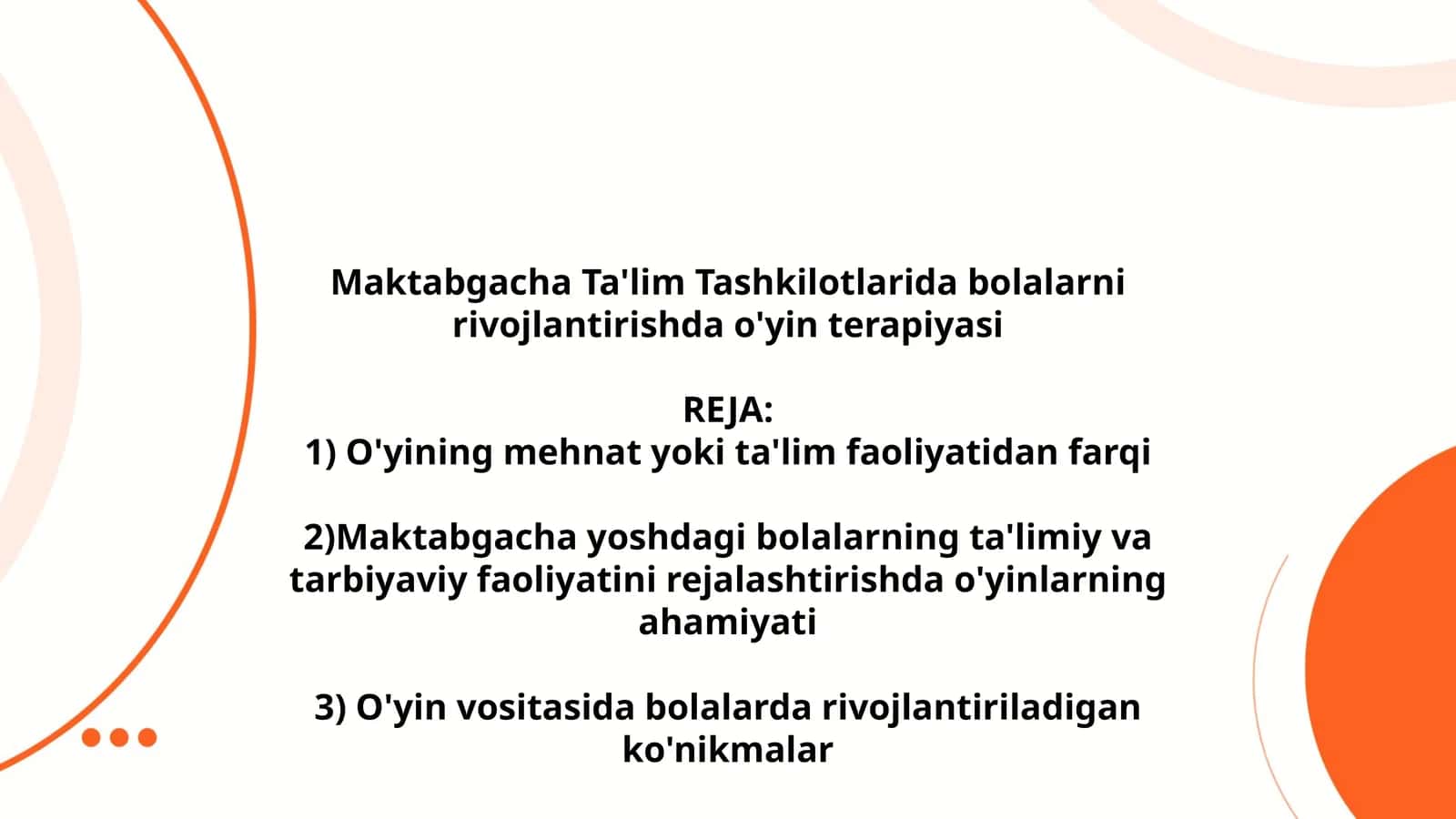 Maktabgacha Ta'lim Tashkilotlarida bolalarni rivojlantirishda o'yin terapiyasi