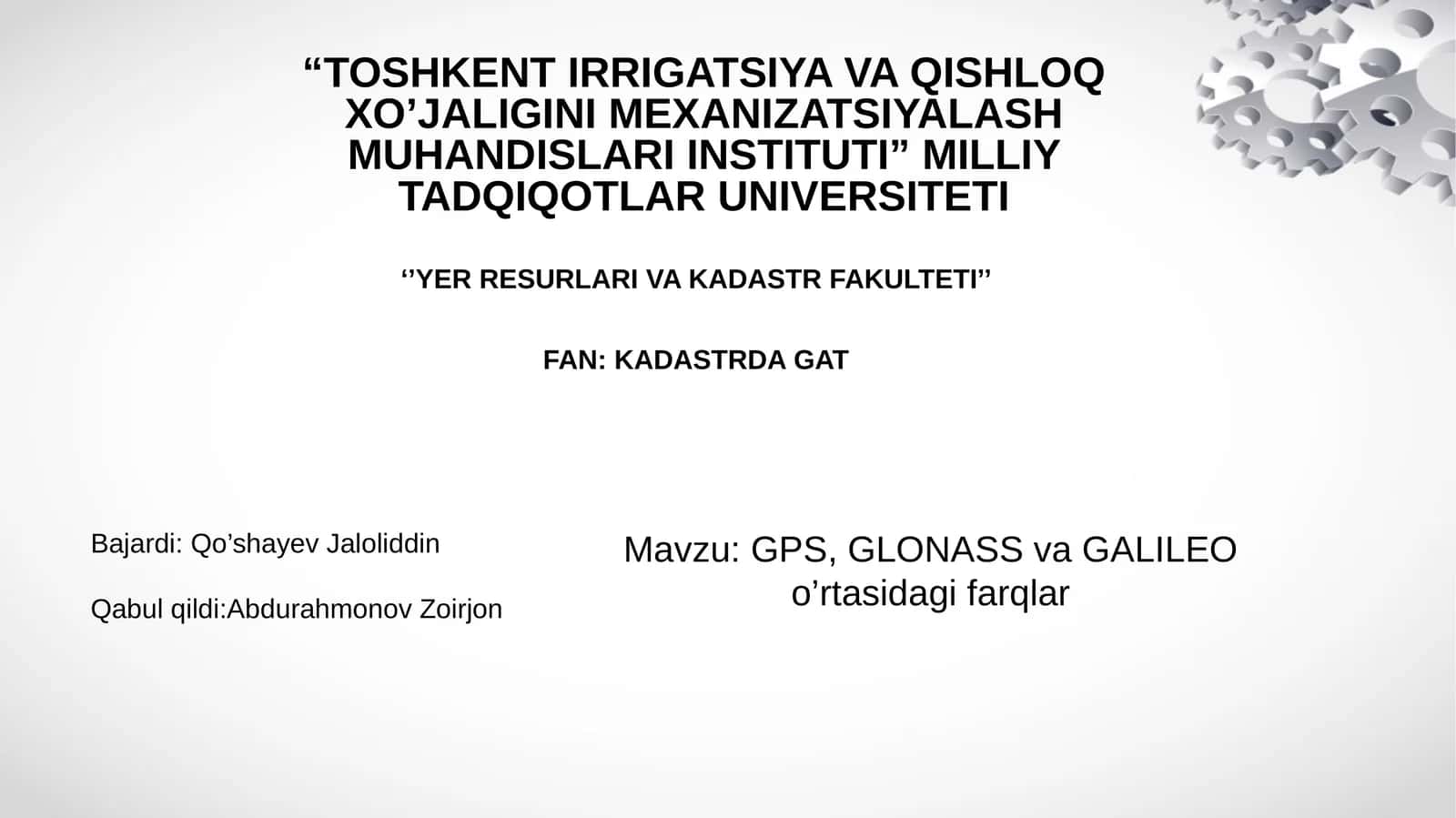 GPS, GLONASS va GALILEO farqlari