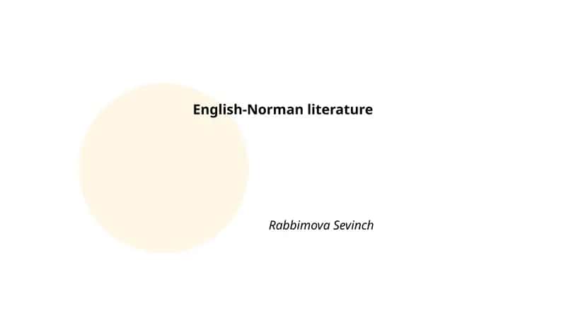 English-Norman literature