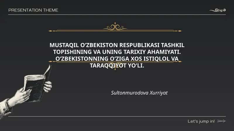 MUSTAQIL O‘ZBEKISTON RESPUBLIKASI TASHKIL TOPISHINING VA UNING TARIXIY AHAMIYATI