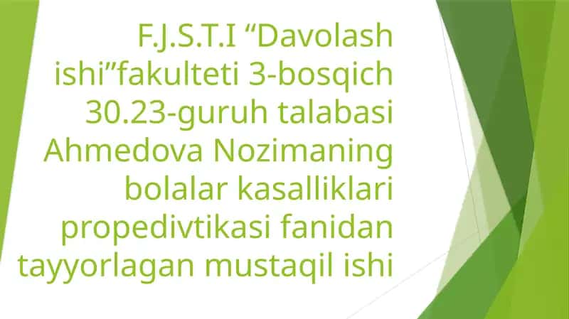 Ovatlanishgigiyenasi va emizikli bolaning ovqatlanishi