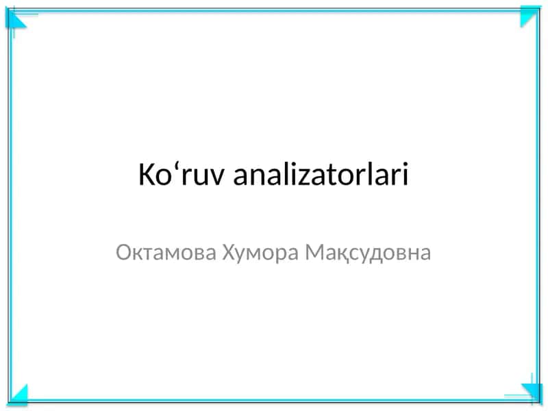 Koʻruv analizatorlari