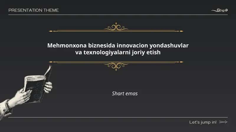 Mehmonxona biznesida innovacion yondashuvlar va texnologiyalarni joriy etish