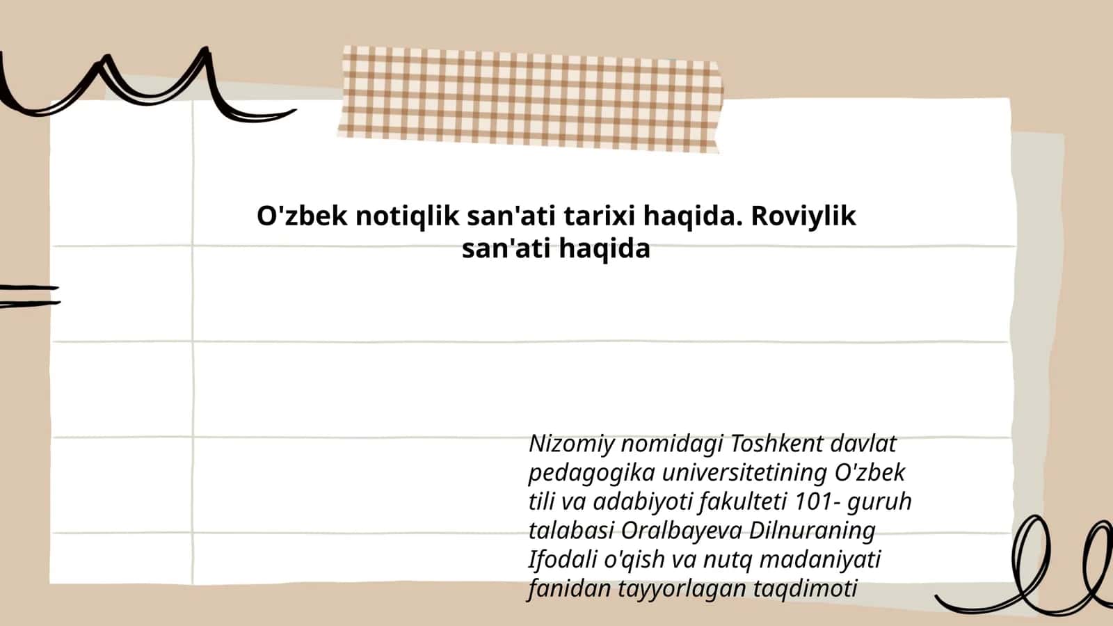 O'zbek notiqlik san'ati tarixi haqida