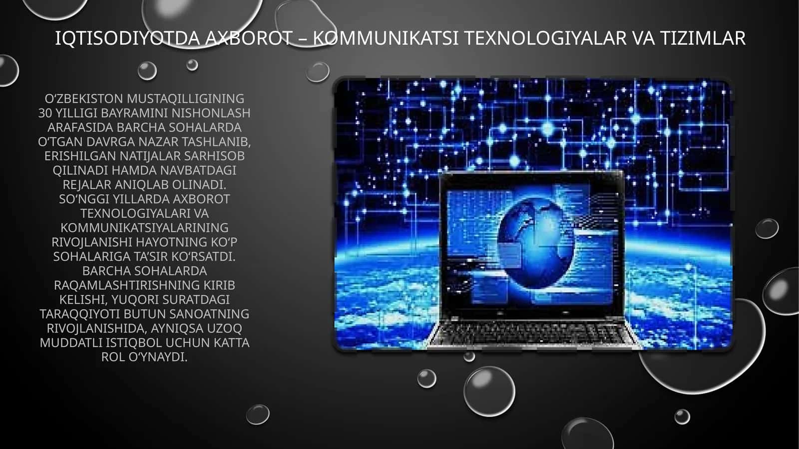 Iqtisodiyotda axborot – kommunikatsi texnologiyalar va tizimlar