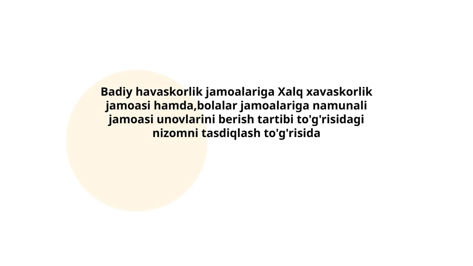 Namunali jamoasi unovlari berish tartibi