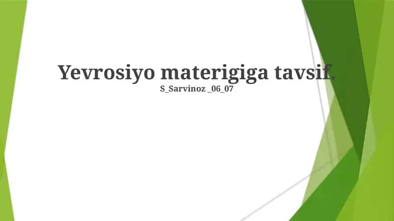Yevrosiyo materigiga tavsif