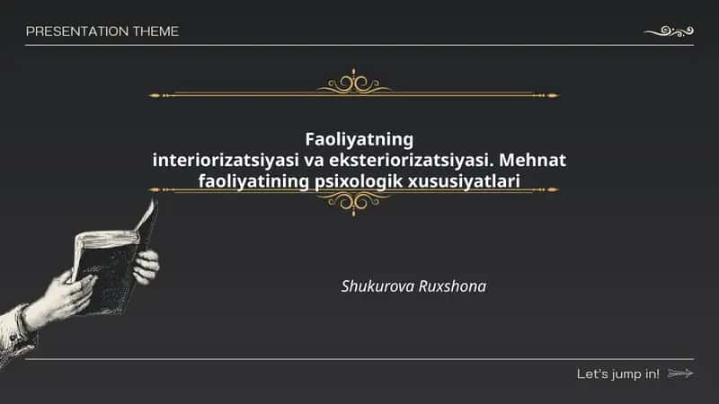 Faoliyatning interiorizatsiyasi va eksteriorizatsiyasi