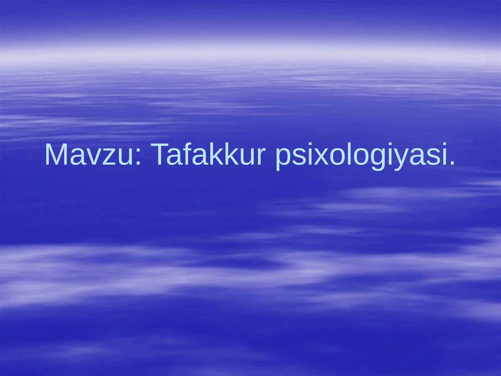 Tafakkur psixologiyasi