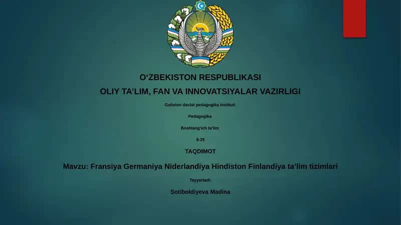 Fransiya Germaniya Niderlandiya Hindiston Finlandiya taʼlim tizimlari