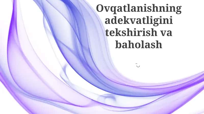 Oziq-ovqatlanish baholash