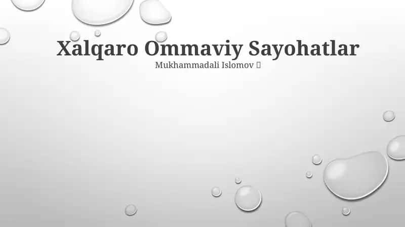 Xalqaro Ommaviy Sayohatlar