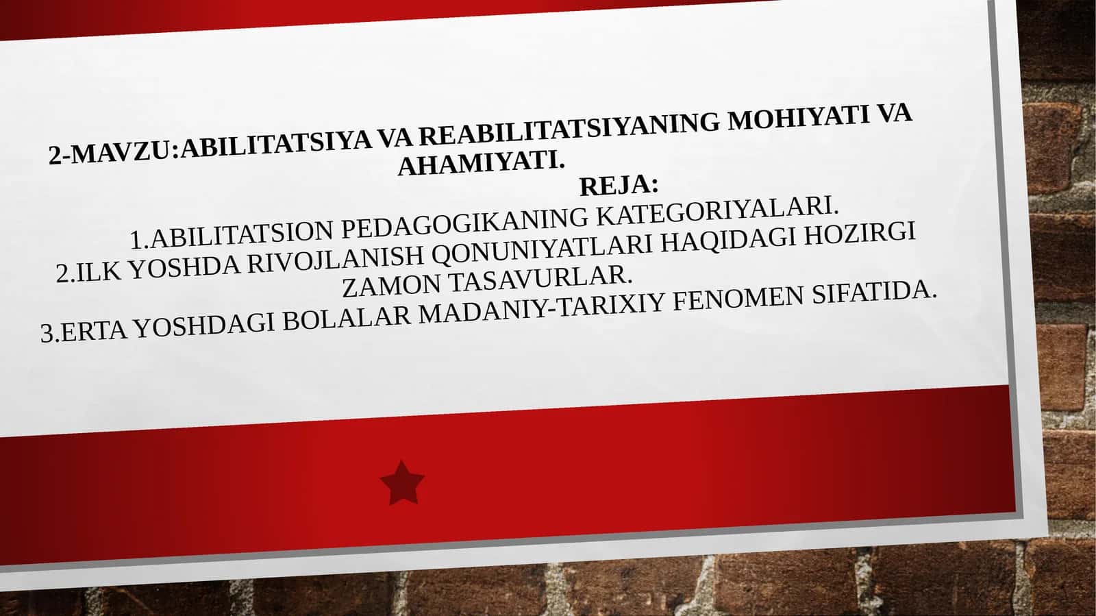 Abilitatsiya va reabilitatsiya kategoriyalari